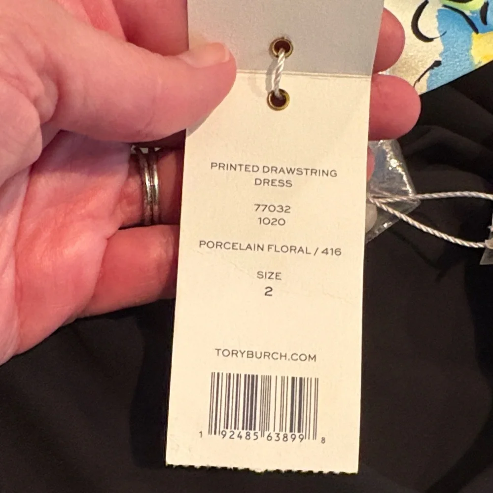 NWT Tory Burch Elegant Black and Floral Dress - Picture 9 of 10